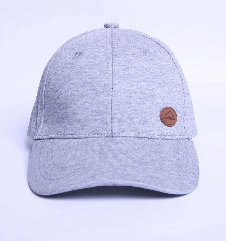 SENQU BADGE KNIT CAP - LIGHT GREY