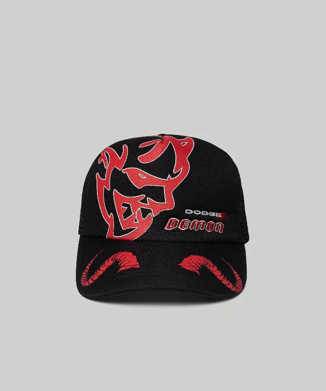 Dodge Demon Embroidery Trucker Hat - Black