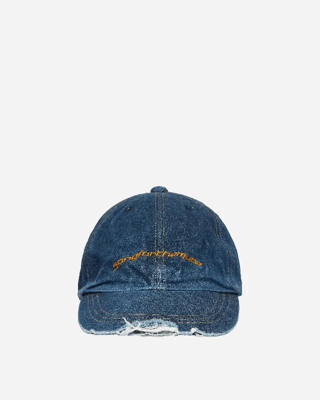 Logo Washed Denim Cap Blue