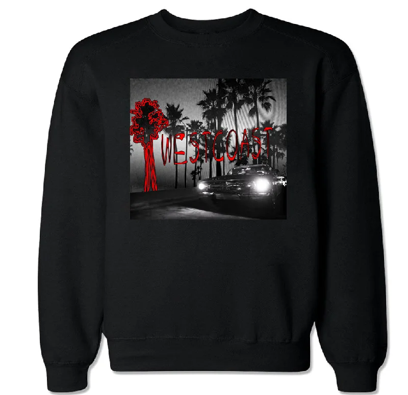 Men's Something About the Westcoast YG Blueface AllBlack Crewneck Sweater