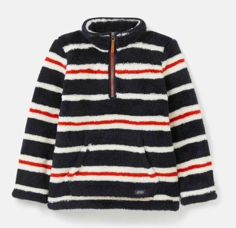 Joules Boys' Woozle Overhead Fleece - Navy Stripe