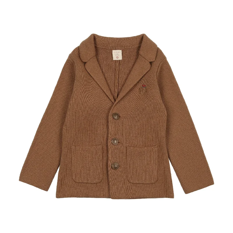 Analogie By Lil Legs Crest Knit Blazer Camel