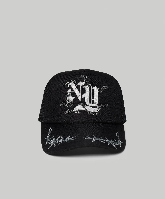 NY Embroidery Trucker Hat - Black