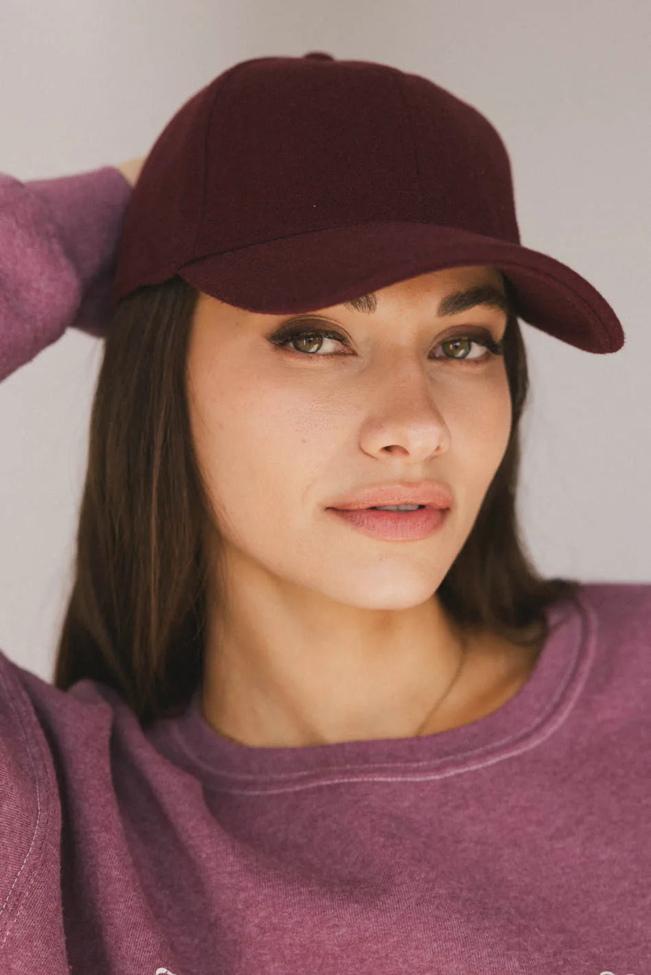 Basic Baseball Cap in Burgundy