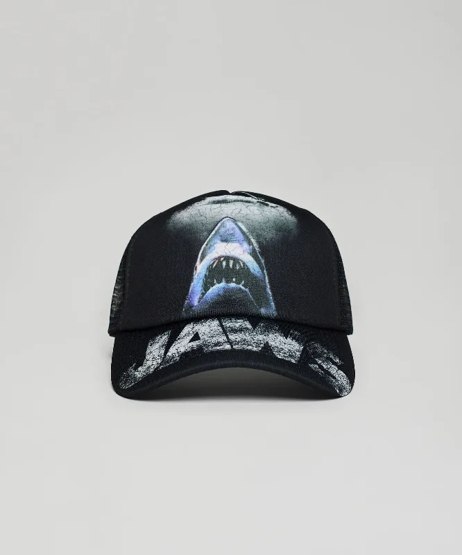 Jaws Print Trucker Hat - Black