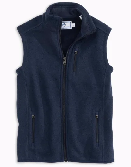 Southern Tide Boys Samson Peak Fleece Vest - Heather True Navy