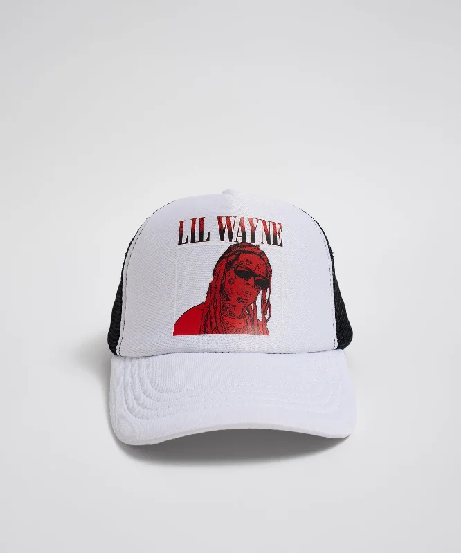 Lil Wayne Box Trucker Hat - White