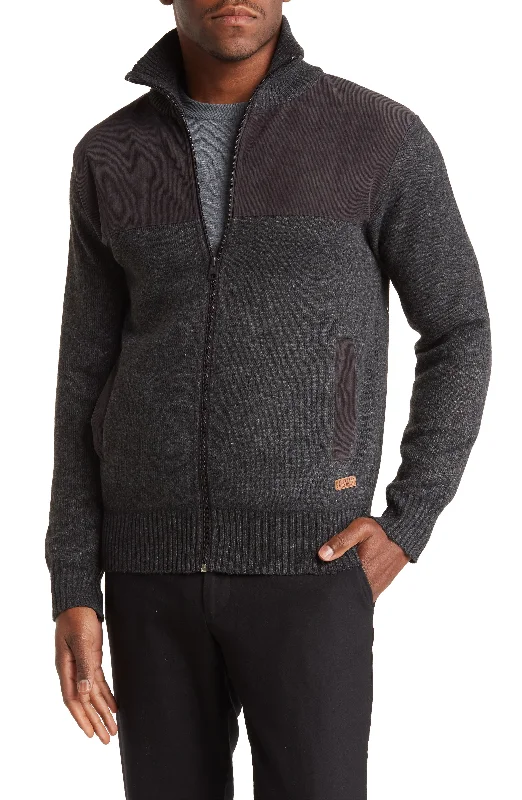 BUFFALO JEANS Watchman Corduroy Trim Zip Cardigan