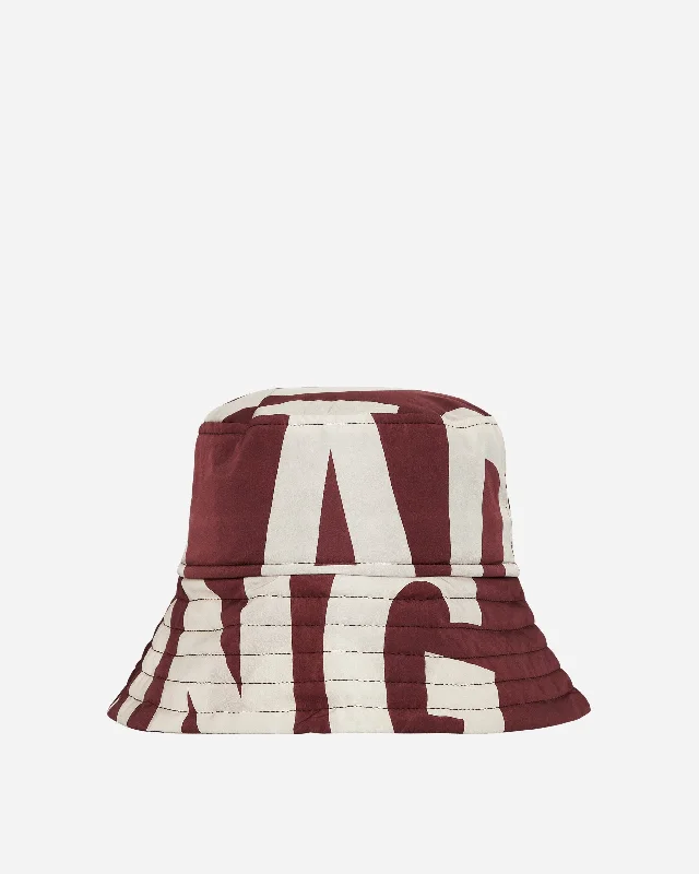 Water-Repellent Printed Bucket Hat Red