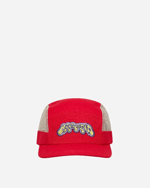 Mesh Panel Camp Hat Red