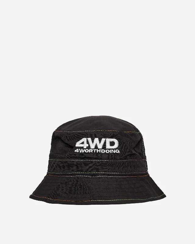 Gradient Stitch Bucket Hat Black