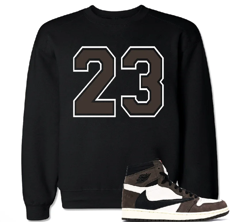 Men's 23 Brown Travis Scott Retro 1 Crewneck Sweater