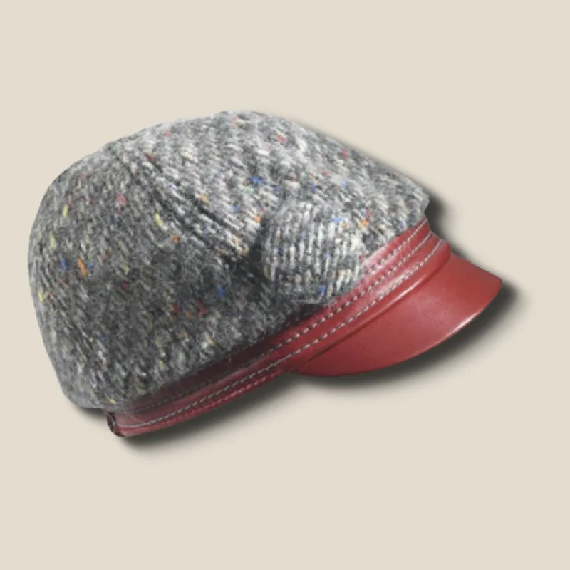 Women's Angora Knit And Leather Cap -  Save 40%