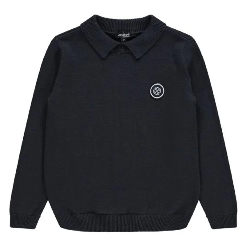 Jaybee Navy Textured Knit Polo