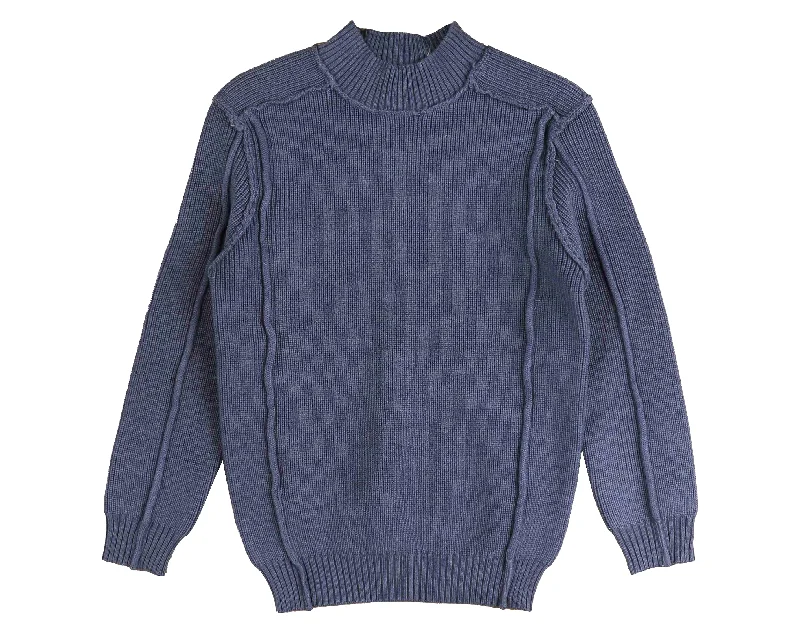 Noma Blue Slub Tonal Emblem Knit (NKN750)