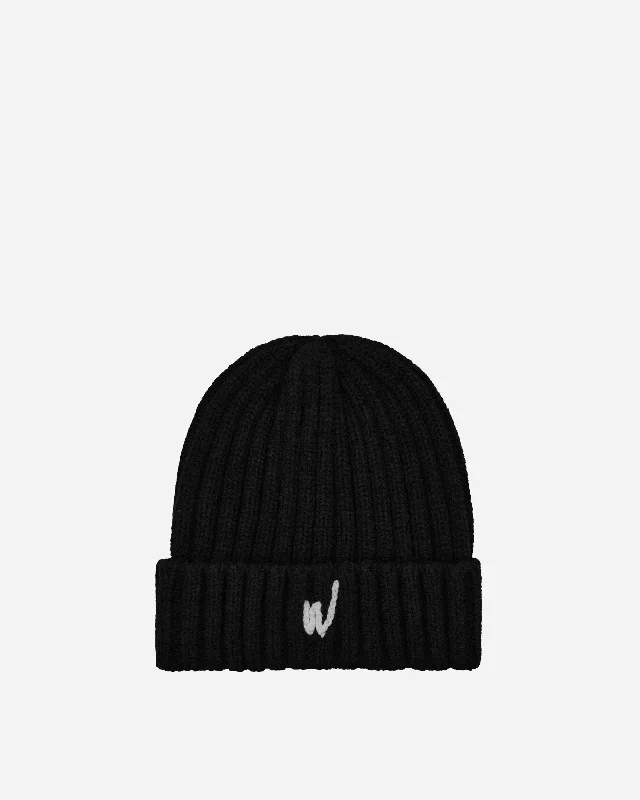 W Logo Beanie Black