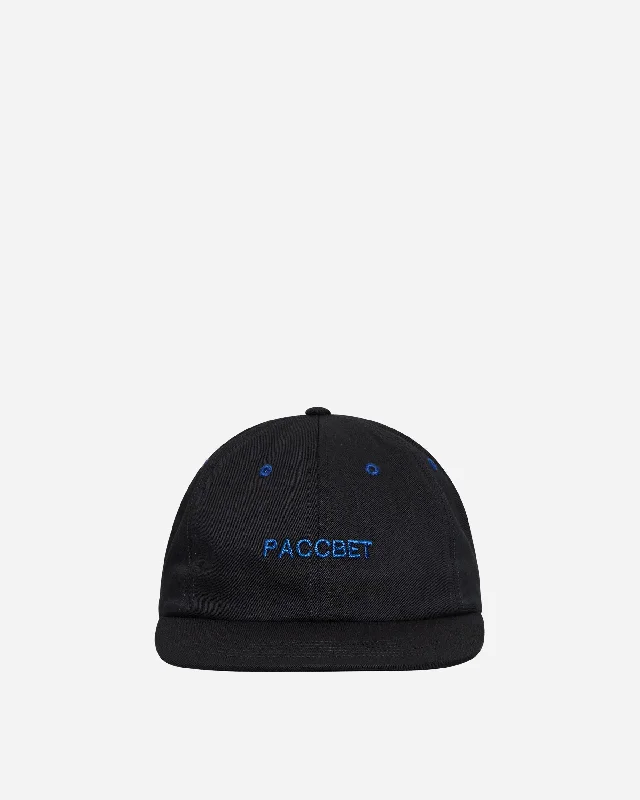 6-Panel Woven Logo Cap Black