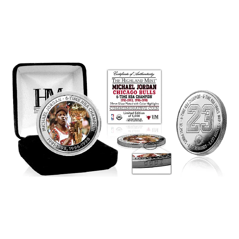 Chicago Bulls Michael Jordan 6-Time NBA Champion Silver Mint Coin