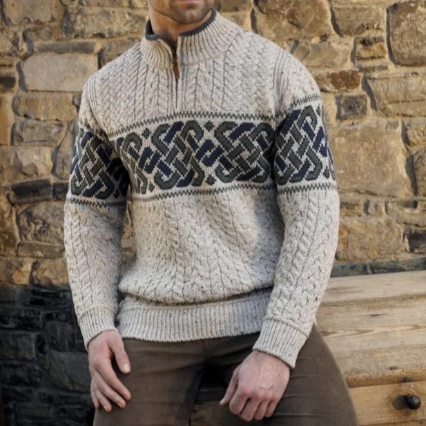 Celtic Jacquard Half Zip