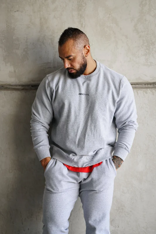 Mens Crew Neck Sweater - Grey