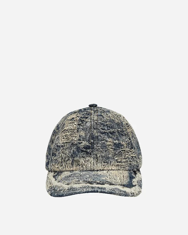 Distressed Denim Baseball Cap Blue