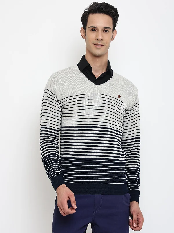 Men Navy Blue Sweater