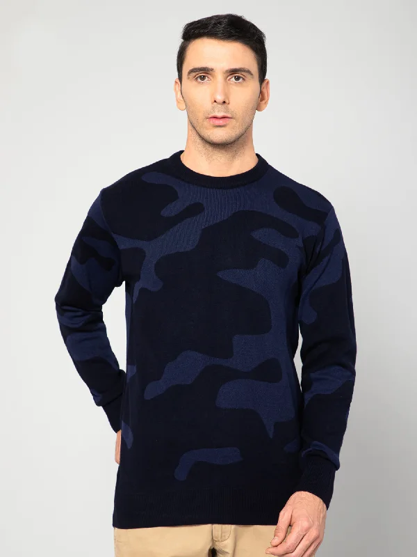 Men Navy Sweater