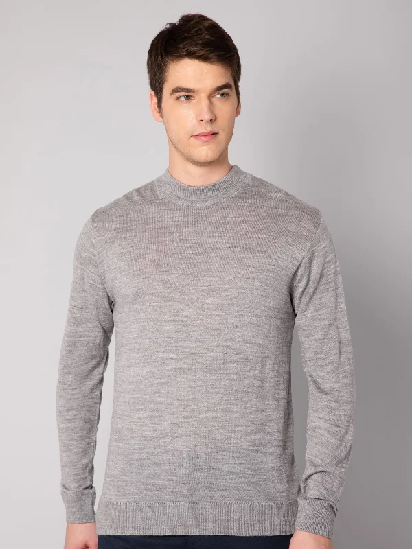 Mens Grey Melange Sweater