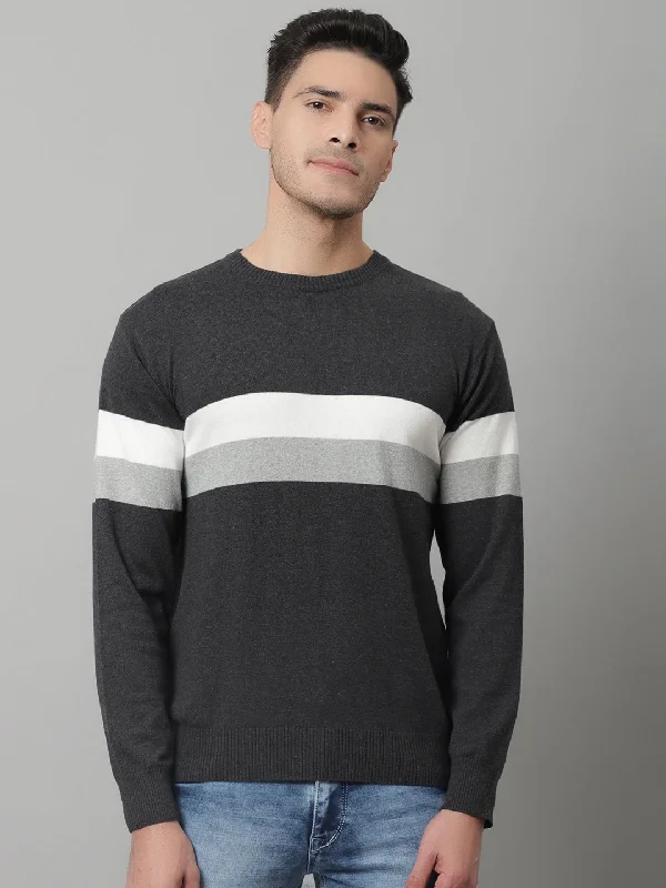 Mens Grey Melange Sweater