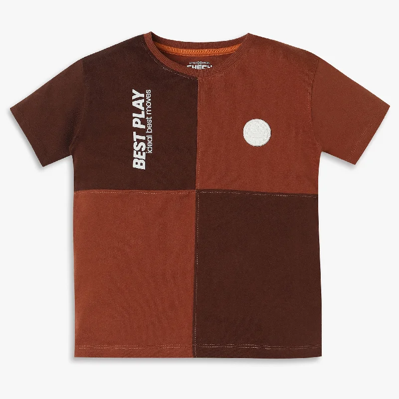 Boys Regular Fit Cut and Sew T-Shirt