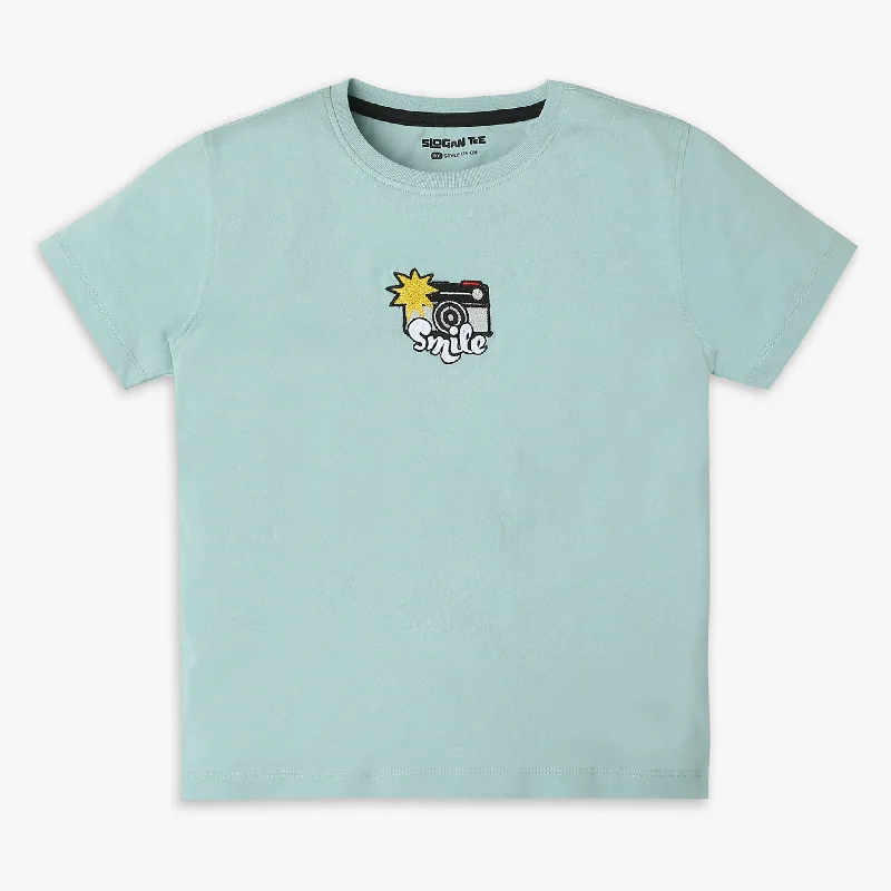 Boys Regular Fit Solid T-Shirt