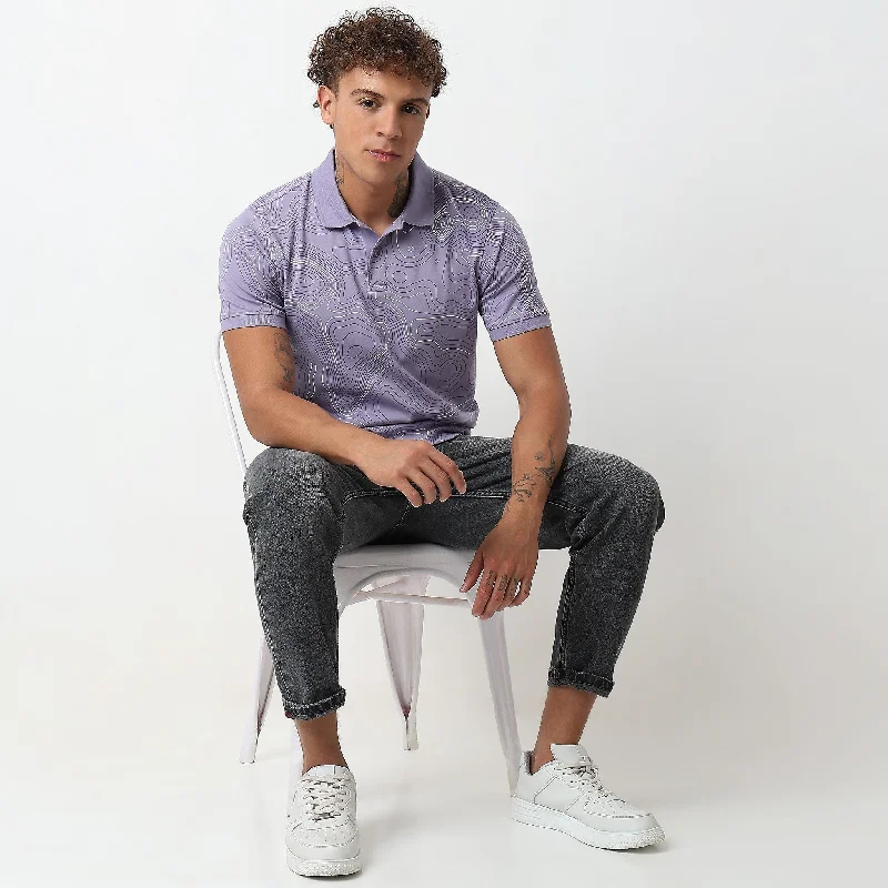 Regular Fit Printed Polo T-shirt