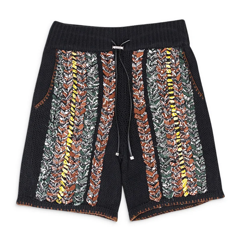 AMIRI BRAIDED BANDANA BLACK SHORTS