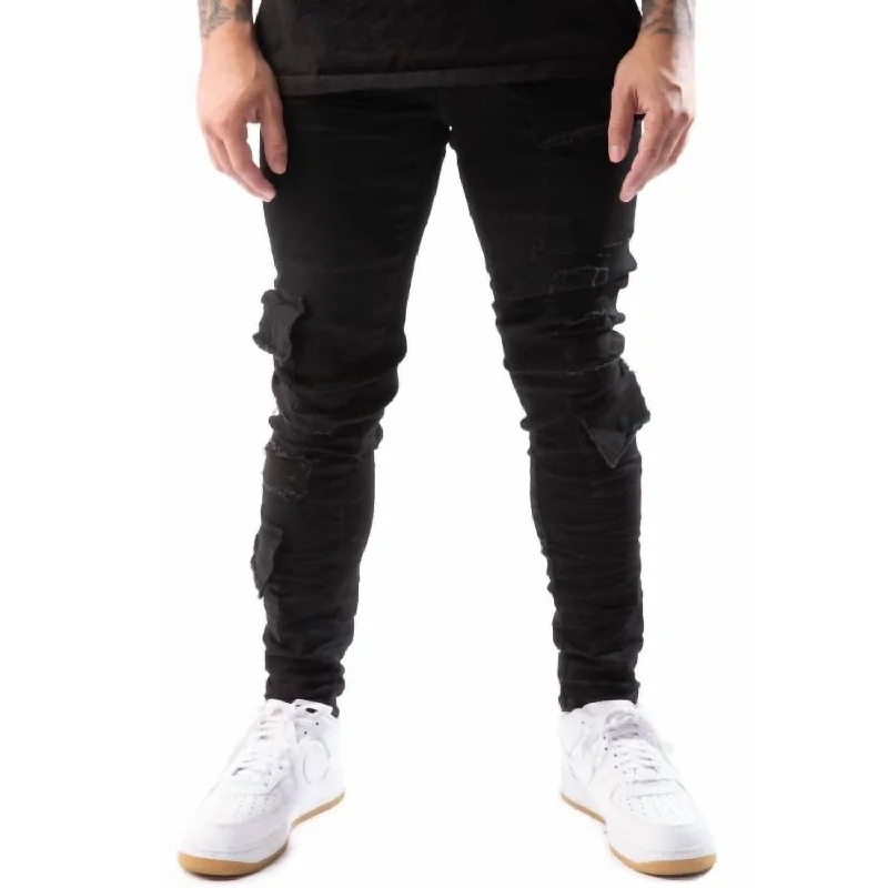 Brutini Cargo Jean In Jet Black