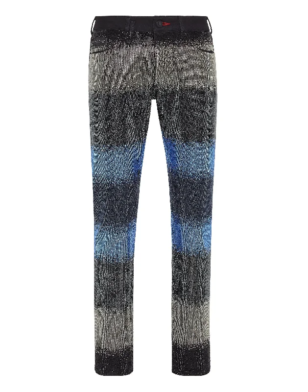 Denim Trousers Super Straight Cut Crystal