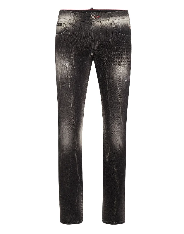 Denim Trousers Super Straight Cut Fit Skull&Bones