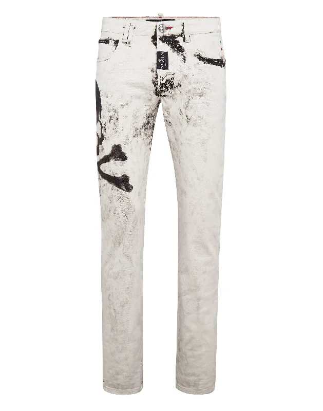 Denim Trousers Super Straight Cut Skull