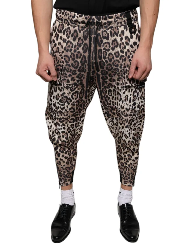 Dolce & Gabbana  Leopard Polyester Jogger Men's Pants