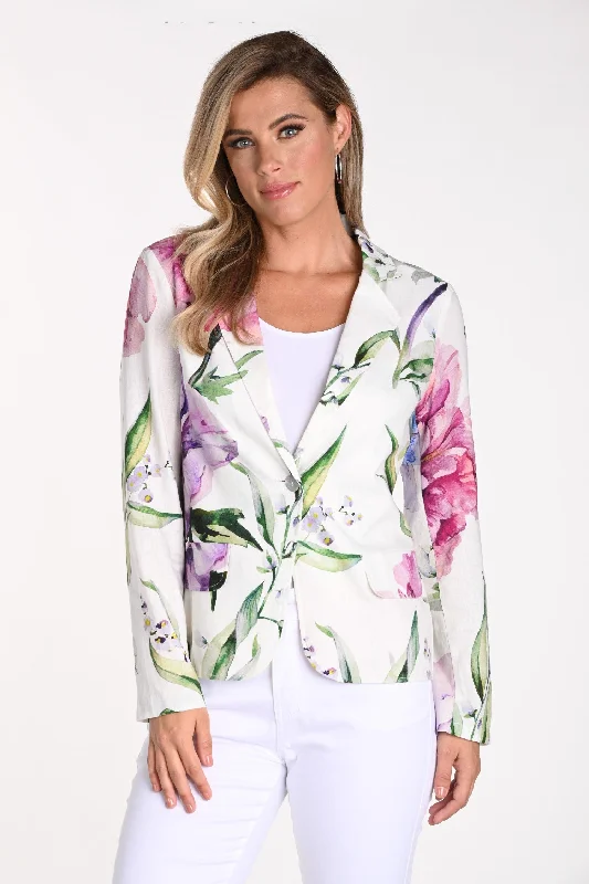 Frank Lyman - 241325U Floral Linen Blazer