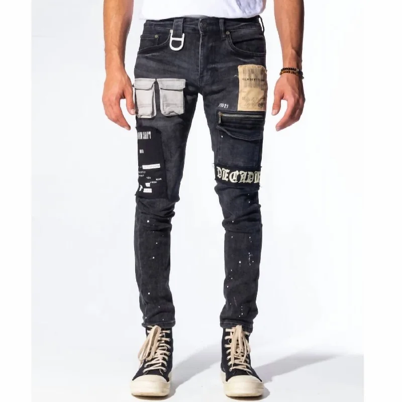 Men's Decadence Denim Jean In Jet Black/combo