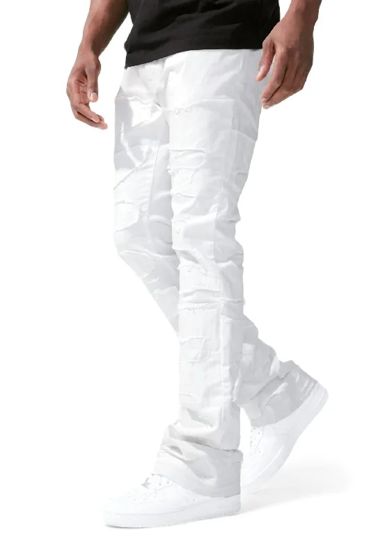 Men's Martin Stacked Python Denim Jean In White