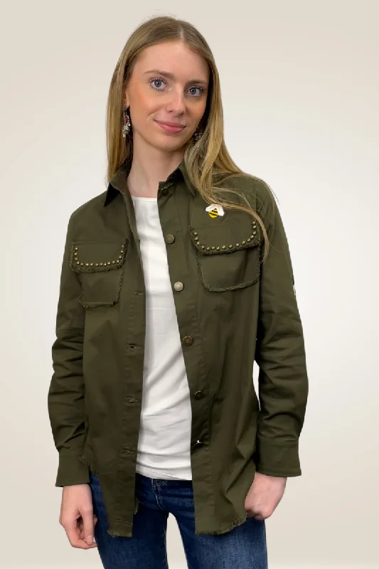 Studded Bee Military Shirt By Pixi Carinval