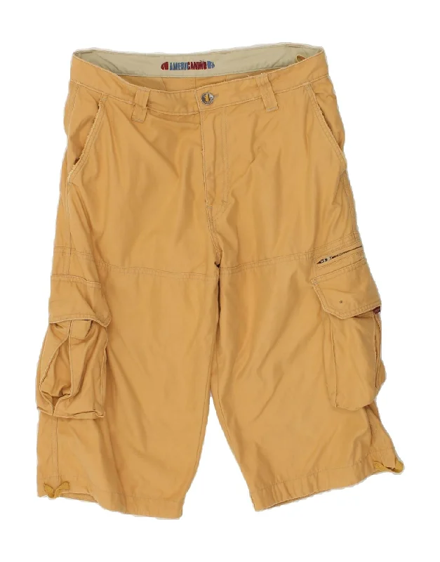 AMERICANINO Mens Cargo Shorts IT 48 Medium W32 Brown Cotton