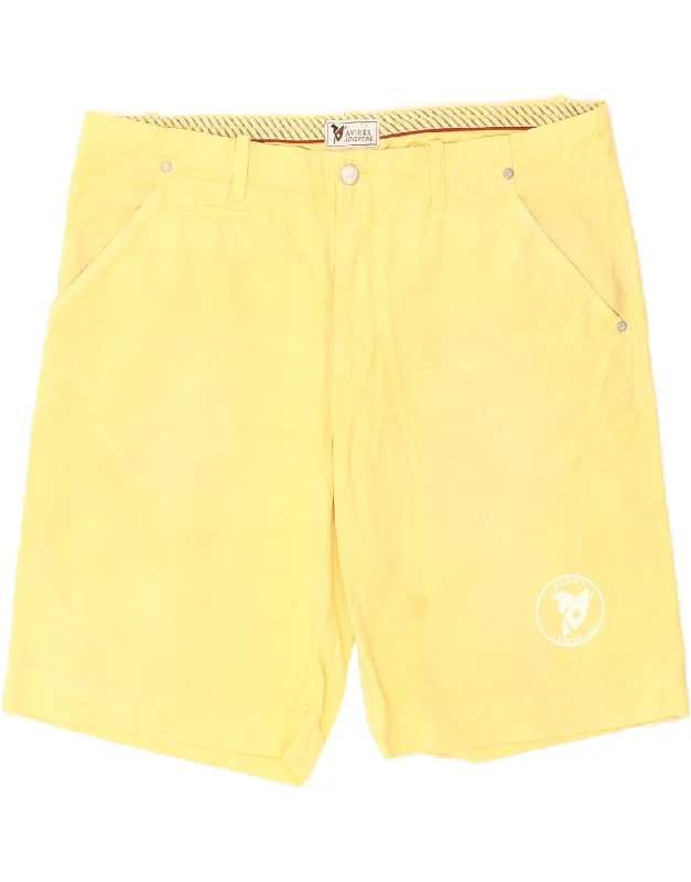 AVIREX Mens Chino Shorts W37 Large Yellow Cotton