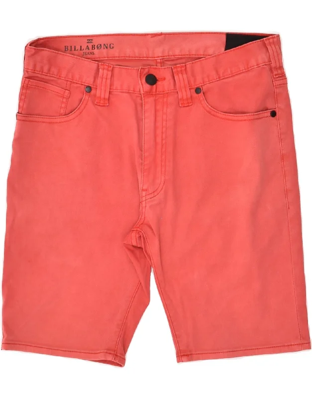 BILLABONG Mens Denim Shorts W30 Medium Red Cotton