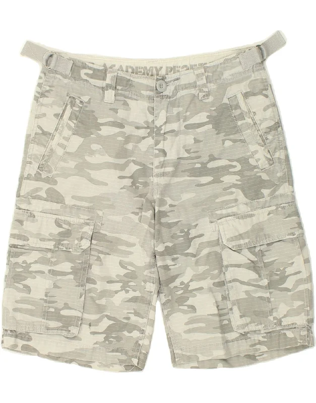 CELIO Mens Cargo Shorts EU 38 Medium W30 Grey Camouflage