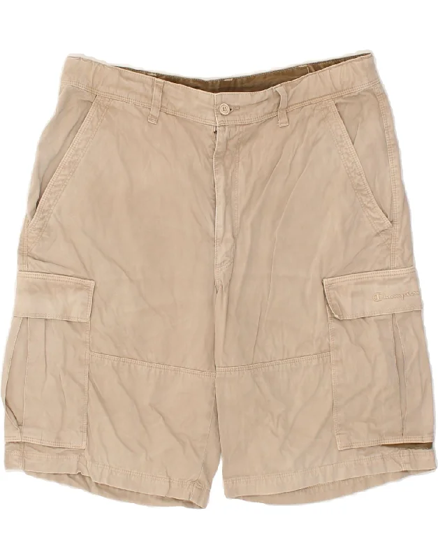 CHAMPION Mens Cargo Shorts Medium W32 Beige Cotton