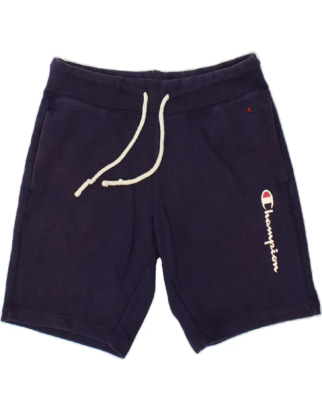 CHAMPION Mens Graphic Casual Shorts Small Navy Blue