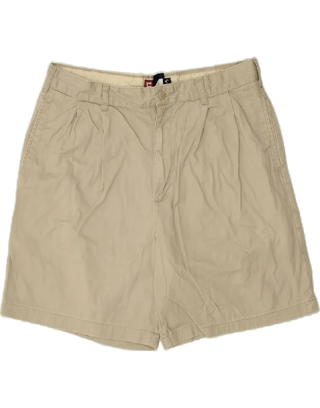 CHAPS Mens Pegged Chino Shorts W36 Large Beige Cotton