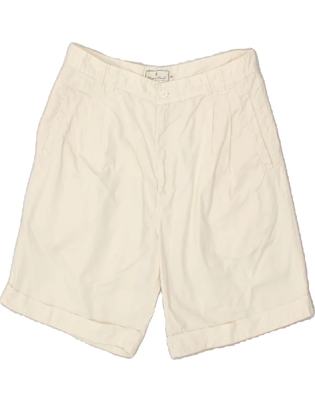 CONTE OF FLORENCE Mens Chino Shorts IT 48 Medium W32 Off White Cotton